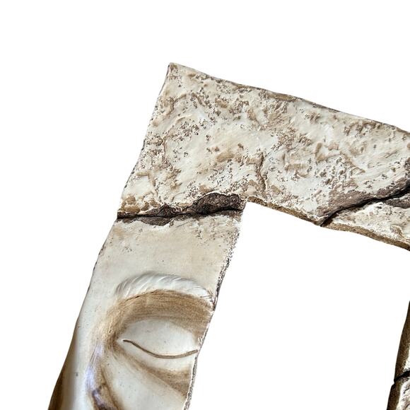 Ceramic 3D Picture Photo Family Frame with Face and Photo boho art moon face - Picture 2 of 8